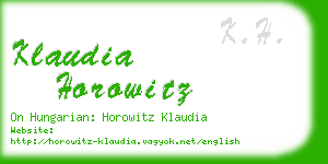 klaudia horowitz business card